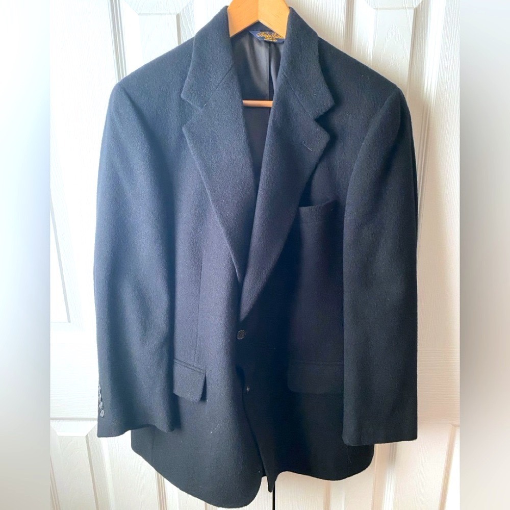 Brooks Brothers Union Made‎ Navy 100% Camel Hair Blazer SZ 43S